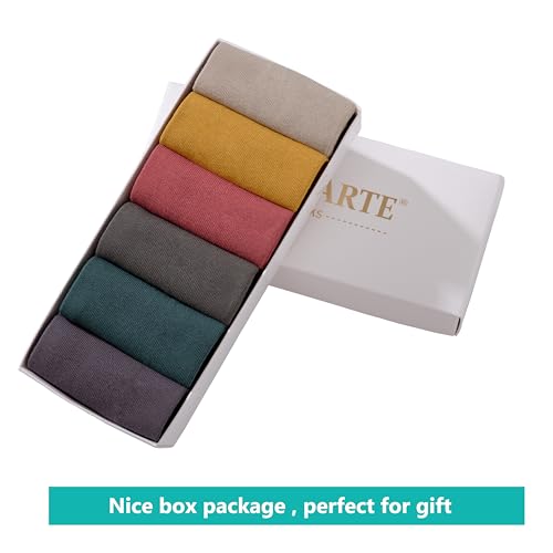 MAGIARTE Womens Mini Crew Cotton Socks,6 Pairs - color: Color#11