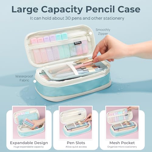 Nicpro School Supplies with Cute Pencil Case, 39 PCS Blue - color: Blue, size: 1 count (Pack of 39)