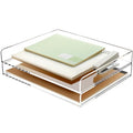 2 Pack- Stackable Paper Letter Tray, A4 File Tray Desk Organizer, Acrylic - style: Thin 2 Tier Trays
