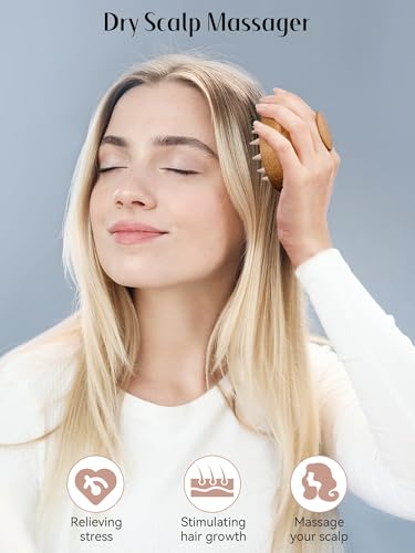 HEETA Scalp Massager Hair Growth Scrubber for Dandruff Removal Hair Care - color: Brown