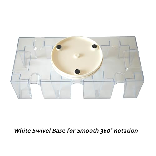 DNB Revolving Playing Card Tray - 9 Deck Plastic Rotating Canasta Card Holder - style: 9 Deck