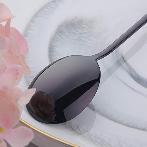Buyer Star 5-pieces 5 Color Dinner Table Spoons 8-Inch Stainless Steel Metal Korean Soup Spoons - color: 5 color-A