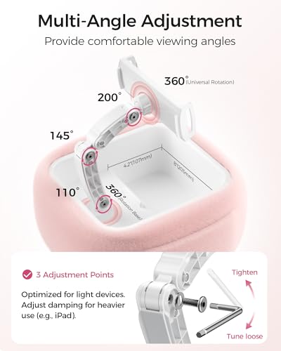 LULULOOK Tablet Pillow Stand for Kindle/iPad, Kindle Holder for Bed, Pink - color: Snug Pink