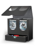 Card Deck Box with Dice Tray for MTG Commander Display(Black Gray) - color: B-Black&Gray