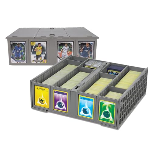BCW Collectible Card Bin, Holds 3,200 Cards, Stackable, Grey, 2 Pack - style: 2 Pack