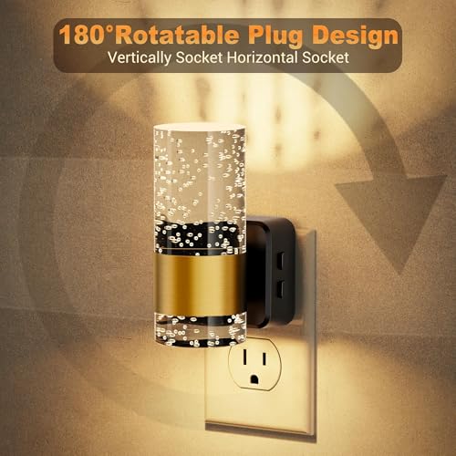 JandCase Night Lights Plug into Wall, 2 Pack Color Changing Night Light - color: Gold-RGB-Remote Control, size: 2 Pack