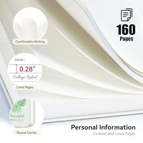 Lined Spiral Journal Notebook for Work A5, 160 Pages, Green Bow - color: Bow Green