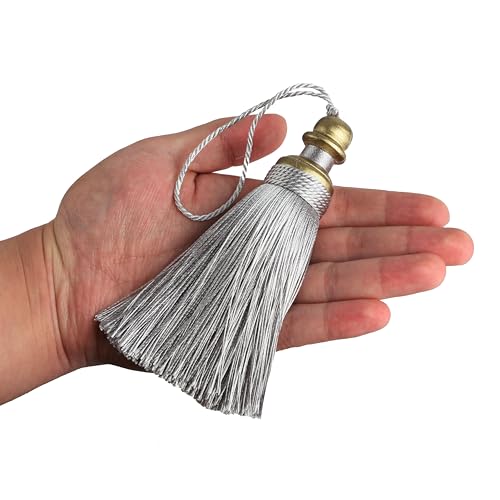 2 Pack Tassel Key Tassel with Loops for Home Decoration - color: Silver, size: 2 Pack