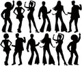Motiskyy 12 Pcs Disco Silhouette Wall Decals, Retro PVC Removable,Disco