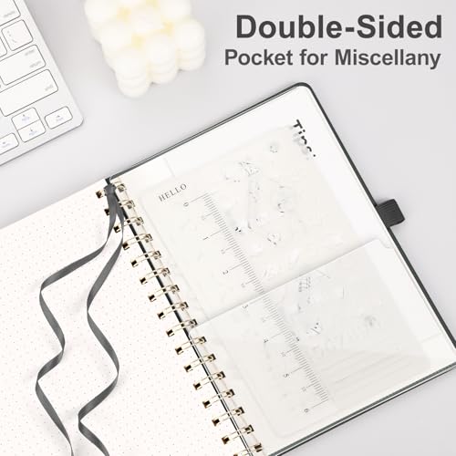 AHGXG Dotted Journal, 140 Pages, A5 (5.7" x 8.3") - color: Black, style: A5-Dotted