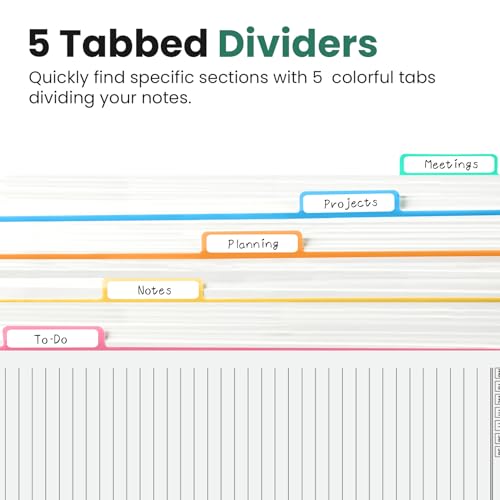 Taja Cute Large Spiral Lined Notebook for Work with 5 Removable Dividers - color: E-Butterfly