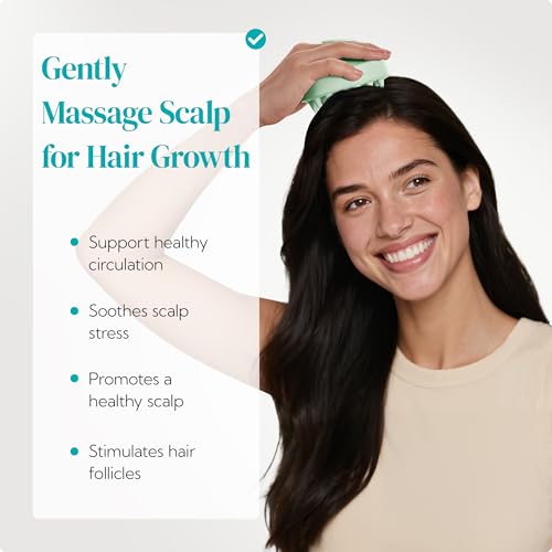 HEETA 2-Pack Large Scalp Massager Scrubber Shampoo Brush for Hair Growth - color: New Beige & Green