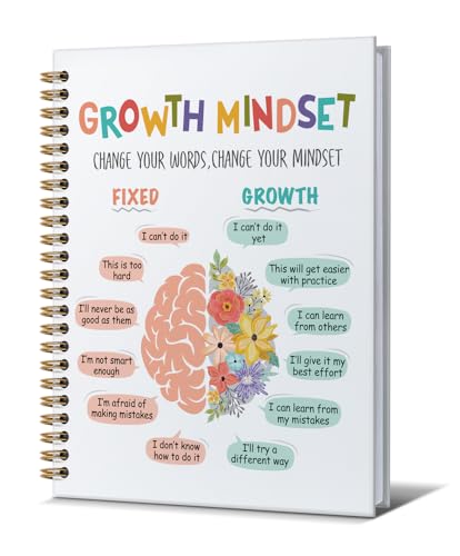 Growth Mindset Notebooks for women-Heart Inspirational Spiral Journal Quotes For Men Friends Gifts On Birthday Christmas Mother's Day, Little Reminder Gold Spiral Bound Hardcover,5.8"x8.3" - color: Growth mindset