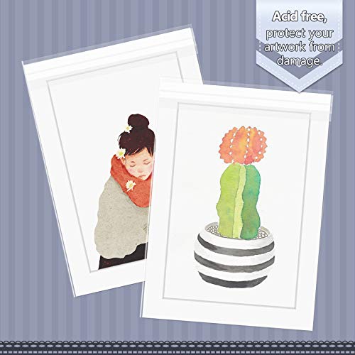Golden State Art 5x7 Inch Crystal Sealed Clear Plastic Sleeves,100 Pack - size: 5-1/4 x 7-1/8