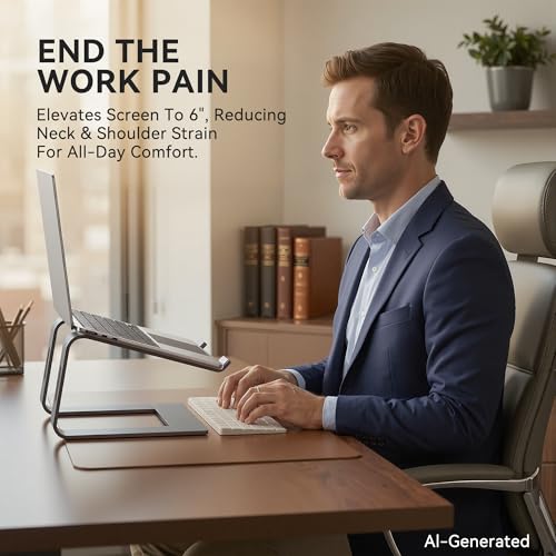 SOUNDANCE Laptop Stand, Aluminum Ergonomic Desk Riser, 10-15.6", Grey - color: C-Grey, size: For 10 to 15.6 Inches Laptop