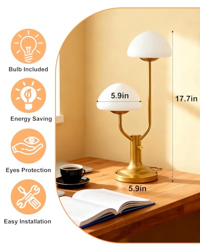 Lightdot Gold Mushroom Table Lamp for Bedroom Dimmable Cute Desk Lamp - color: 07-Gold-Mushroom-2U