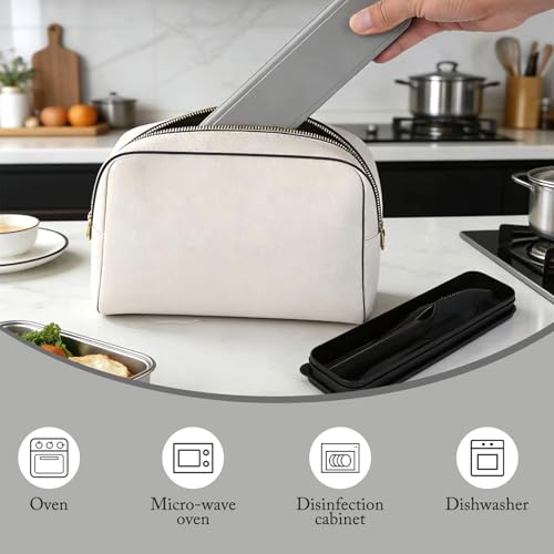 Zoyiancy 2 Sets Reusable Utensil Set with Case, Travel Utensils Black, Grey - color: Black, Grey