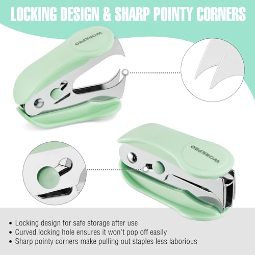 WORKPRO Small Stapler with Staples, Mini Green Stapler Set for Desk - color: Green