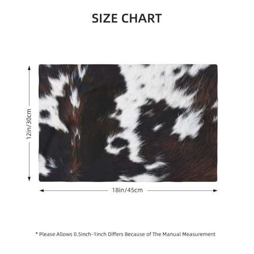 Cow Print Western Placemats Washable Table Placemat Set of 6 - color: Brown Black White, size: Set of 6