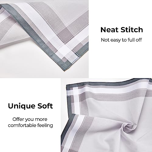 Ohuhu Handkerchiefs for Men, 12PCS 100% Cotton Classic Pocket Squares Set, Gift - color: Blue&grey&brown, size: 16'' x 16''