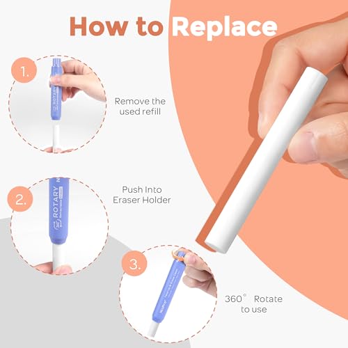 Nicpro 12 Pack TPE Rotary Retractable Pen Eraser Refills - color: White