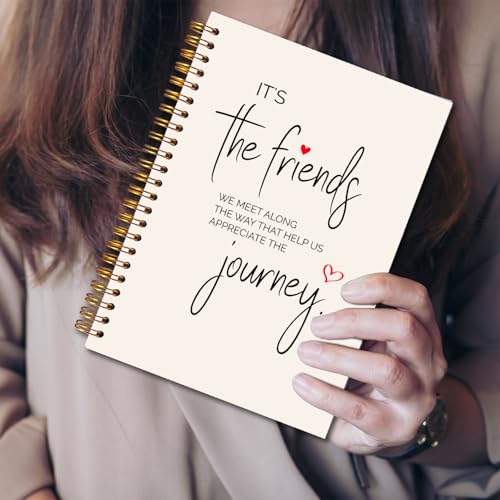 JINYO Gifts for Friends Notebook, Friendship Gifts for Women Friends Journal, BFF Bestie Soul Sister Gift for Women Spiral Notebook 5.5x8.3 Inch - color: white Friendship Notebook