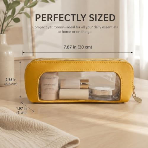 Makeup Brush Bag, Makeup Brush Case, Travel Makeup Brush Pouch, Makeup Bag - color: Mustard Yellow
