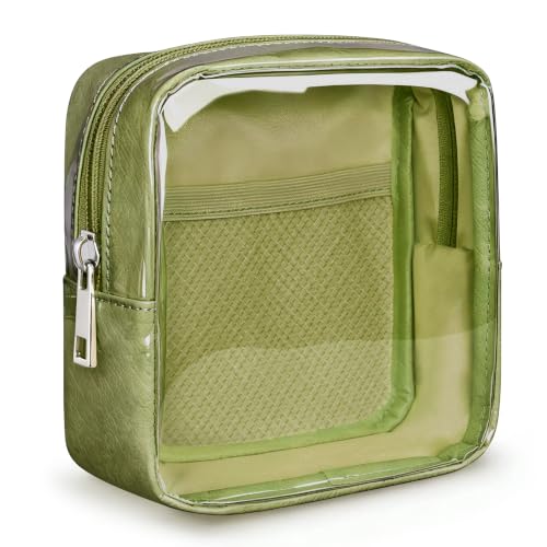 WLLWOO Clear Makeup Bag Mini Cosmetic Pouch Travel Toiletry Organizer - color: 1pcs-Mini-Grass Green