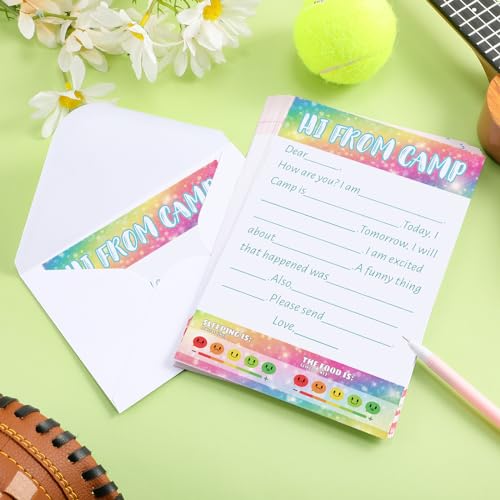 80 Pcs Camp Stationery Paper Envelopes,Cute - style: Cute