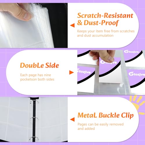 Premium Trading Card Binder, 9 Pocket Trading Card Binder for Pokemon TCG - color: Purple, size: Extra Large