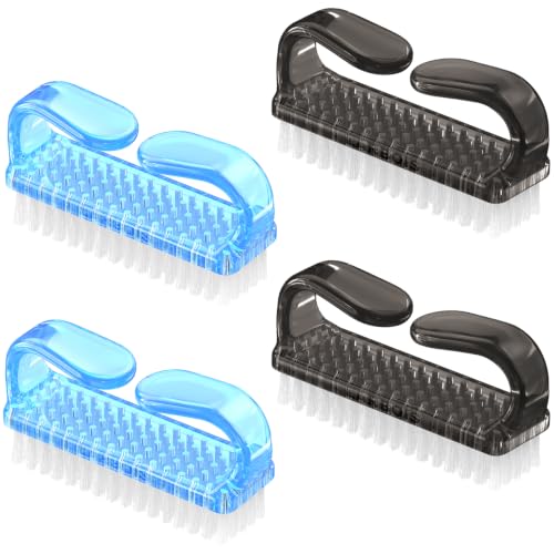 Handle Grip Cleaning Nail Brush, Larbois Nail Brushes Hand Fingernail Brush Cleaner Scrubbing Kit Pedicure for Toes and Nails Men Women (Color-3) - color: Color-3