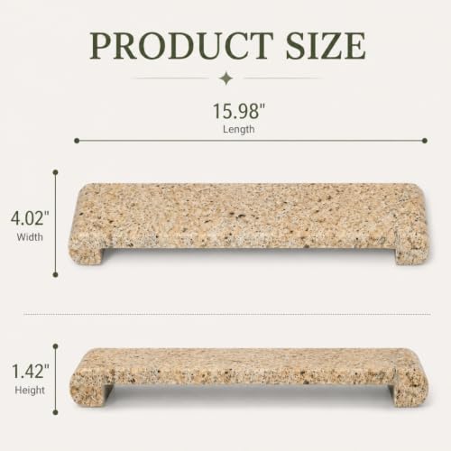 16"x4" Natural Marble Tray Pedestal Stand, Bathroom Counter Stone Trays - color: Kashmir Gold