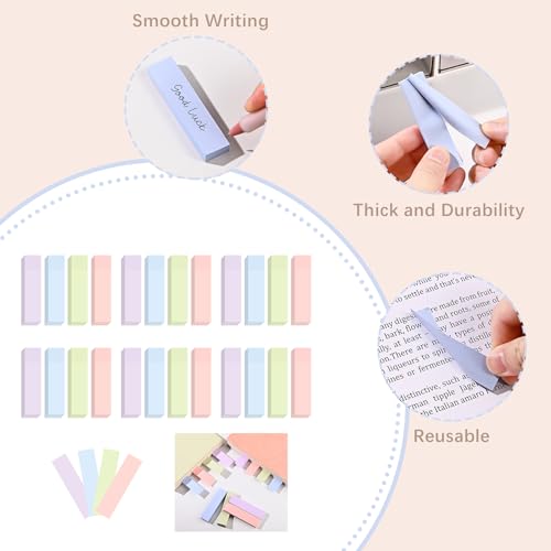 BAYTORY 6 Pads Pastel Index Tabs, 4 Colors Small Sticky Notes (3x0.7 in) - size: 3x0.7 Inch