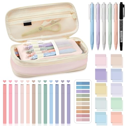 Jutom 39 Pcs Aesthetic Book Annotation Kit, Pink, Cute Style - color: Pink, style: Cute Style