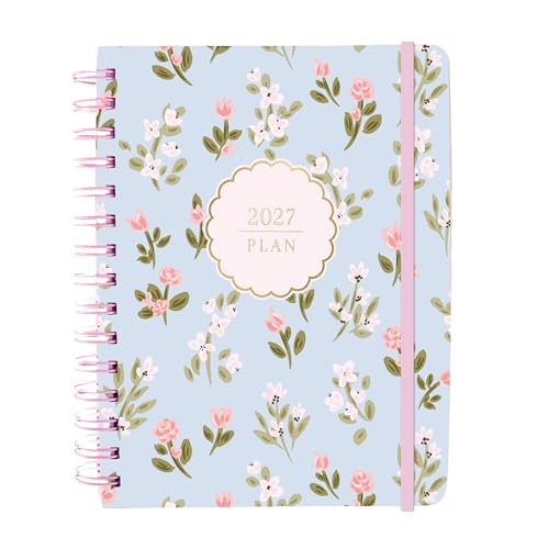 Graphique Floral 18 Month Planner, July 2026 – Dec. 2027, Hardbound Spiral Planner with Monthly Tabs, Holidays & Reminder Stickers, 6 x 8 - color: Floral