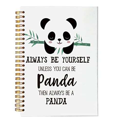 VNWEK CutePanda gifts For Women Girls Always Be Yourself Unless You Can Be a Spiral Notebook Journal 5.5 x 8.3 inches,Panda Lover Gifts Themed Lined Hardcover Spiral Notebook - color: ice