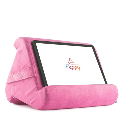 Flippy Original Tablet Pillow Stand & iPad Holder, Gift for Book Lovers & Readers, Multi-Angle Stand with Storage for Lap, Desk & Bed, Compatible with Kindle, Fire, iPad & Samsung, in the Pink Baby - color: In The Pink Baby 4.0