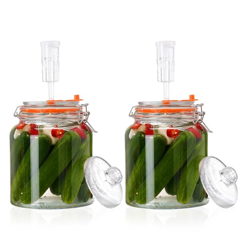 0.6 Gal Fermentation Kit, Glass Jars, Weights & Airlocks, 2 Pack - size: 0.6 Gallon