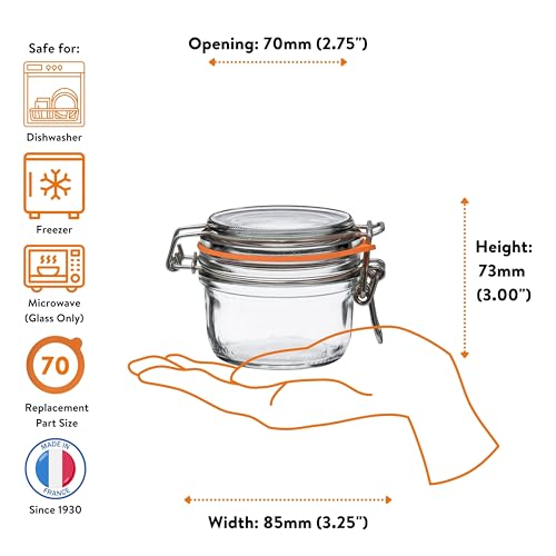 Le Parfait Super Terrine 125ml (4oz) Glass Canning Jar, Wire Bail Lid, 4 Pk - color: 125ml (Set/4)