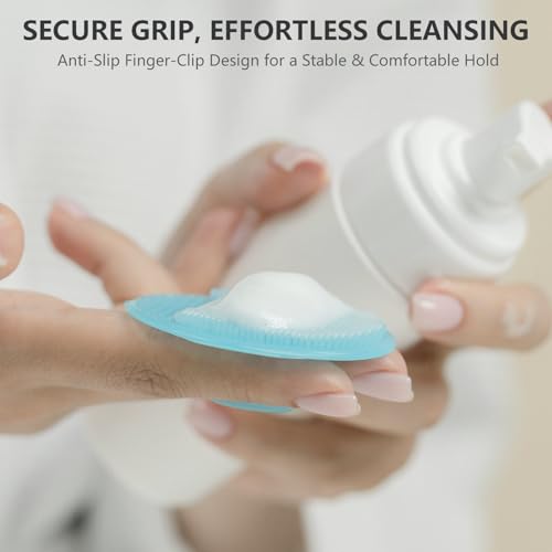 Silicone Face Scrubber 4 Pack, BEAUTAIL Manual Facial Cleansing Brush - color: Black+starlight+pink+blue