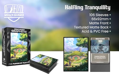 (Halfling Tranquility V2) 100% Hand-Drawn 100ct Textured Matte TCG/MTG Card Art Sleeves by Realm Guard - style: V2 Graphene