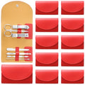 12 Set Mini Manicure Bulk, 7 in 1 Manicure Nail Clipper, Red - color: Red