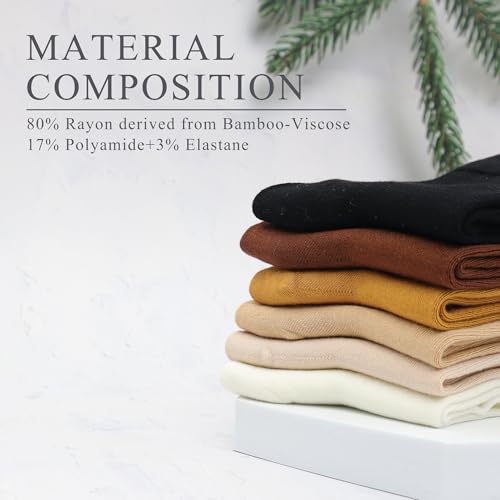 Women Thin Socks Rayon Bamboo Ankle Silky Quarter Anti Odor Casual Summer Socks 6 Pairs - color: Assorted8, size: 8-11