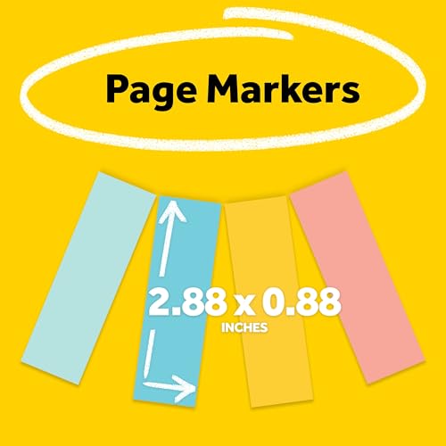 Post-it Page Markers, 0.5 x 1 .7 in, Assorted Colors, 4 Pads