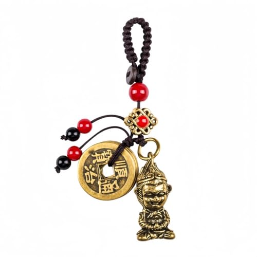 Traditional Feng Shui Good Chinese Lucky Charm Brass Keychain - style: Sun Wukong-the Monkey King