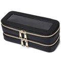 Pinkmik Double Layer Makeup Bag, Black, Double SLIM - color: B3/Black, size: 2-Layer SLIM