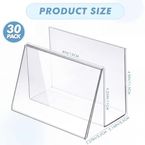 Vicenpal 4 Pcs Clear Acrylic Postcard Holder Stand, Office Home School