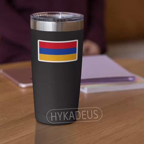 (3Pcs) Armenia Flag Stickers – Armenian National Flag Vinyl Decal 3" x 1.6" - color: Armenia