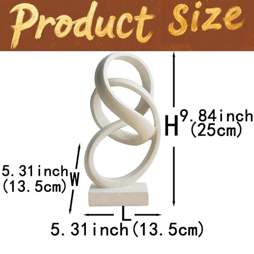 10" Modern Abstract Ribbon Decorative Sculpture, Knot Sculptures,Home Decor,Coffee Table Statues,Dining Living Room Desk Decor（White） - color: 10" Light Gray