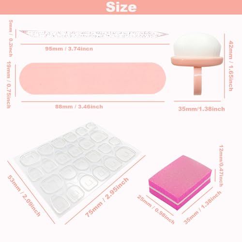 4-Piece Disposable Nail Kit, 30PCS Nail Tool Kit for Toenail Press on Nail